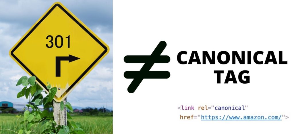 301 does not equal a canonical tag