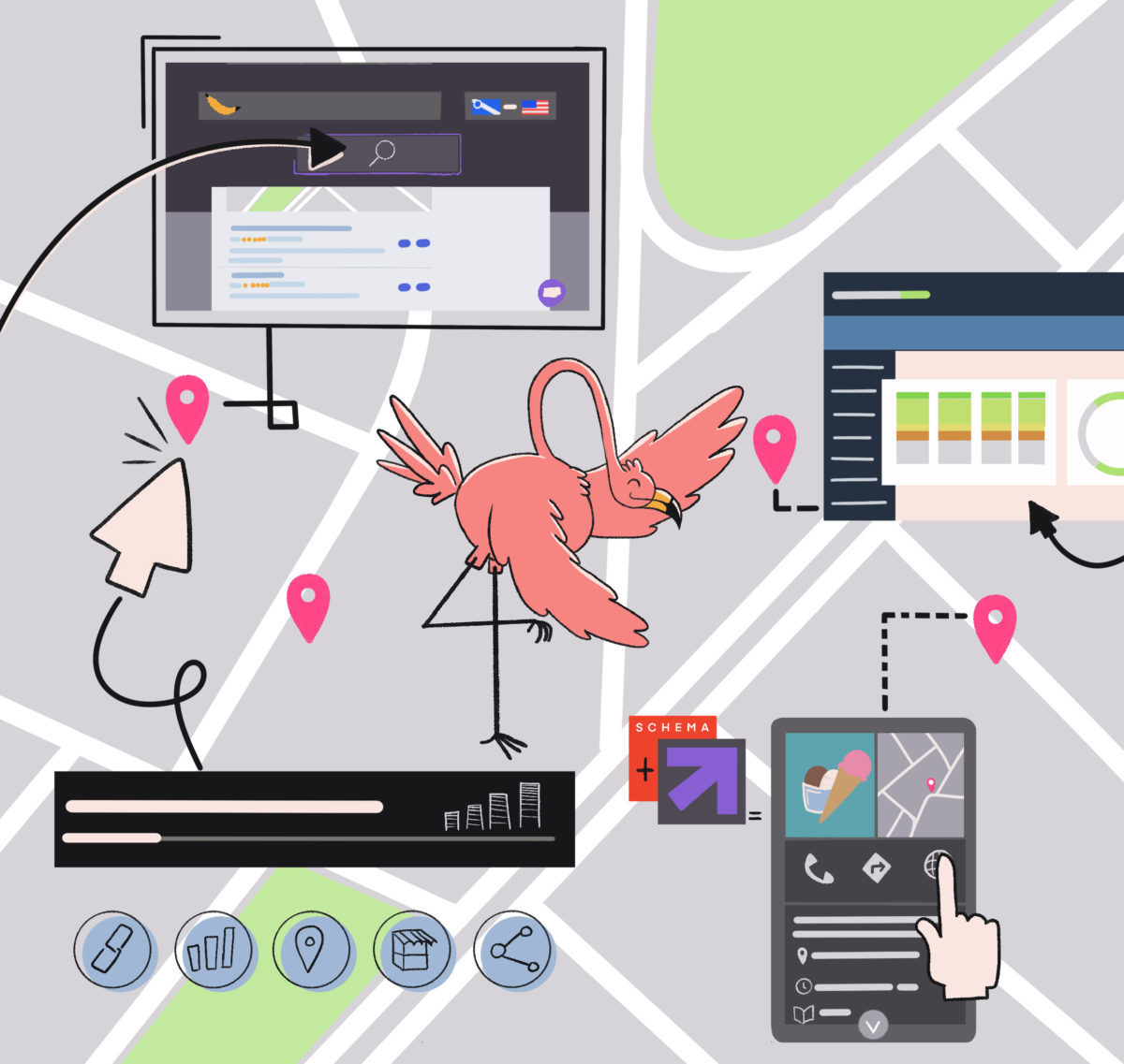 A local business owners using 4 local seo tools to get more customers to his brick and mortar store
