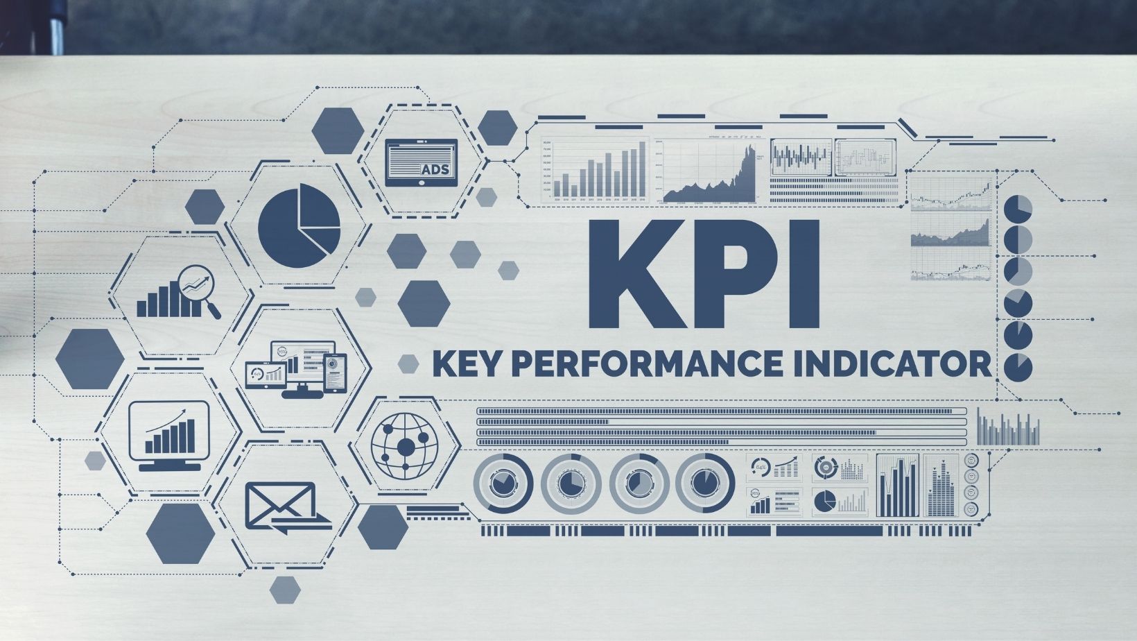 white image wsith KPI and graphics related