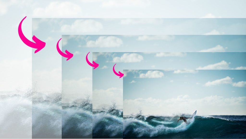 reduce image size visual with picture of a surfer