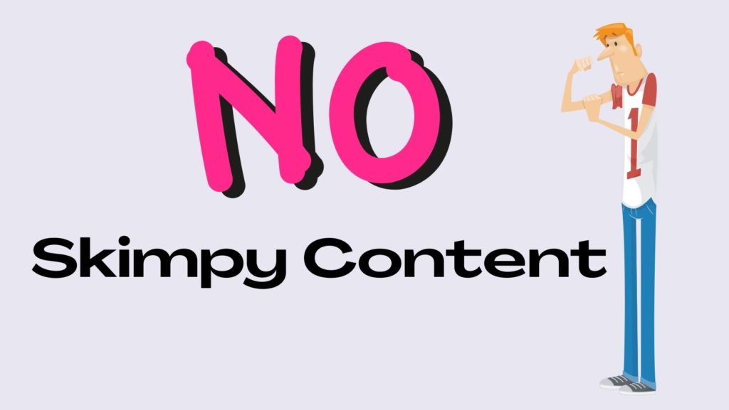 skinny guy flexing his bicep with the text no skinny content