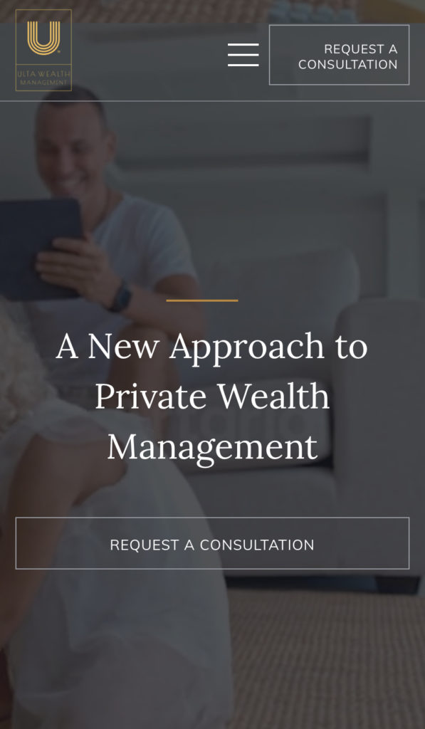 mobile version of financial services website