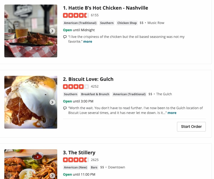 a yelp review example