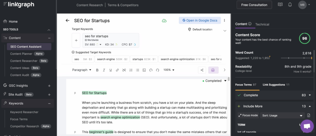 SEO content optimizer
