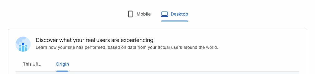 Mobile and Desktop selection from Lighthouse