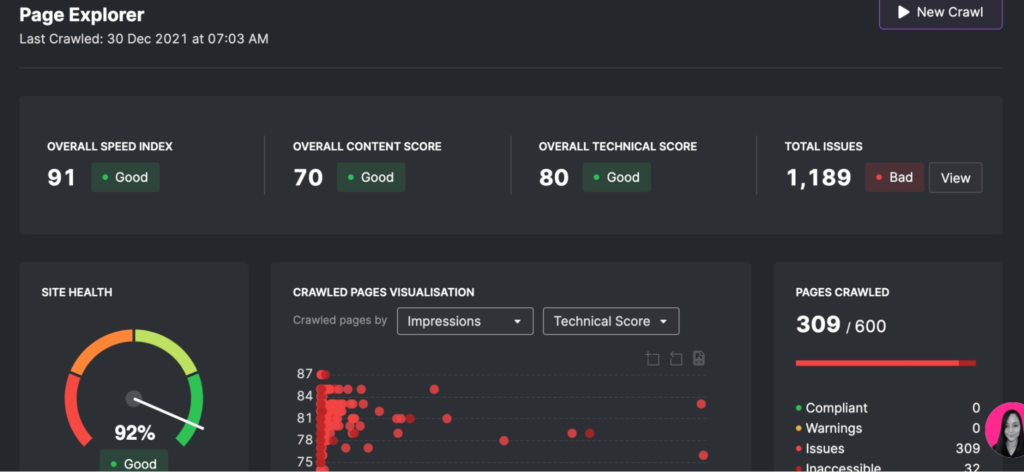 Screenshot Site Crawls from Page Explorer