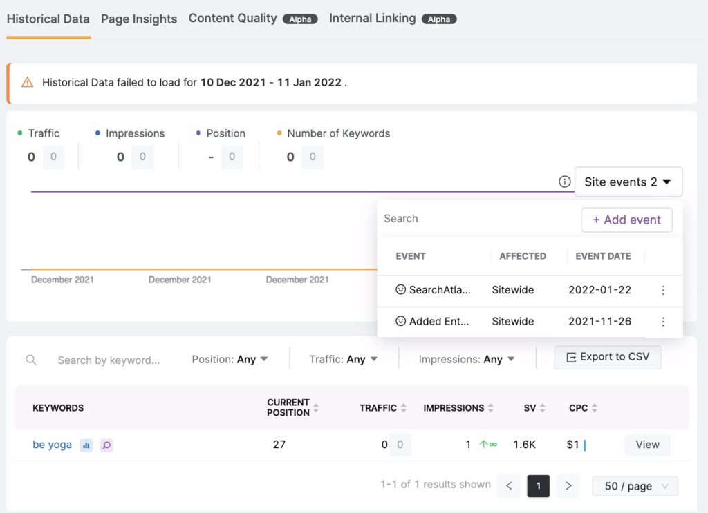 marking site events for seo tracking