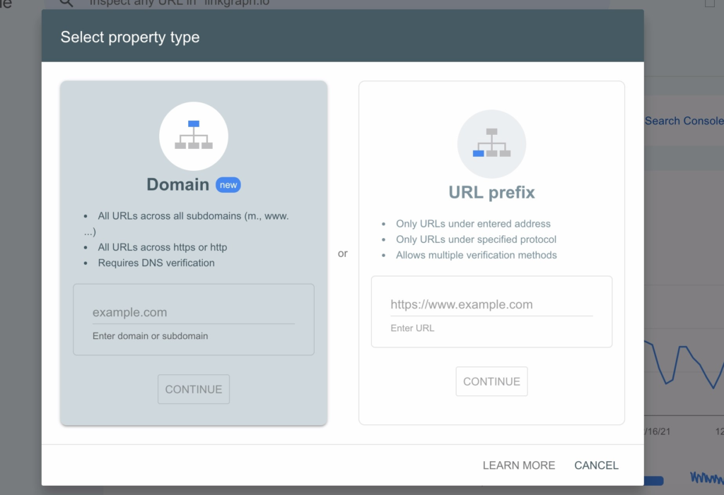 how to add a property to google search console with screenshot