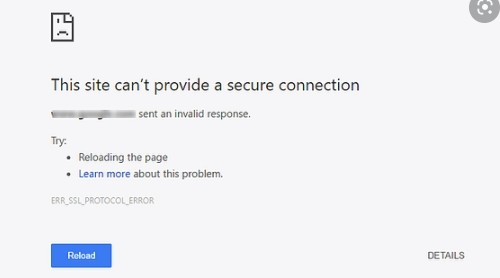 example of insecure server screen