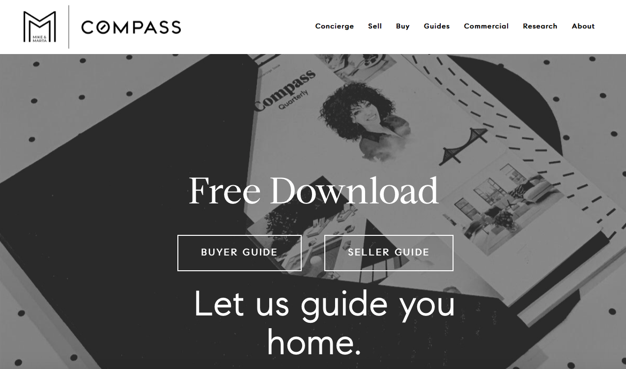 screenshot of a real estate website that offers free real estate content marketing items