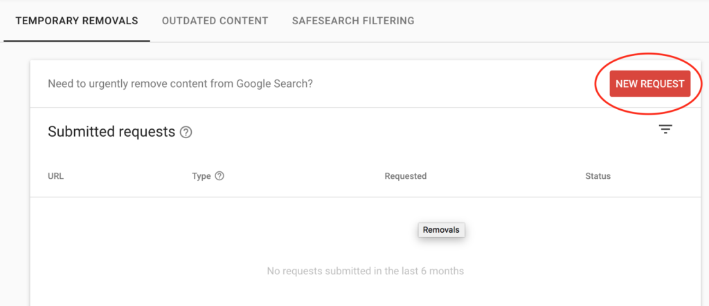 request no index in gsc screenshot