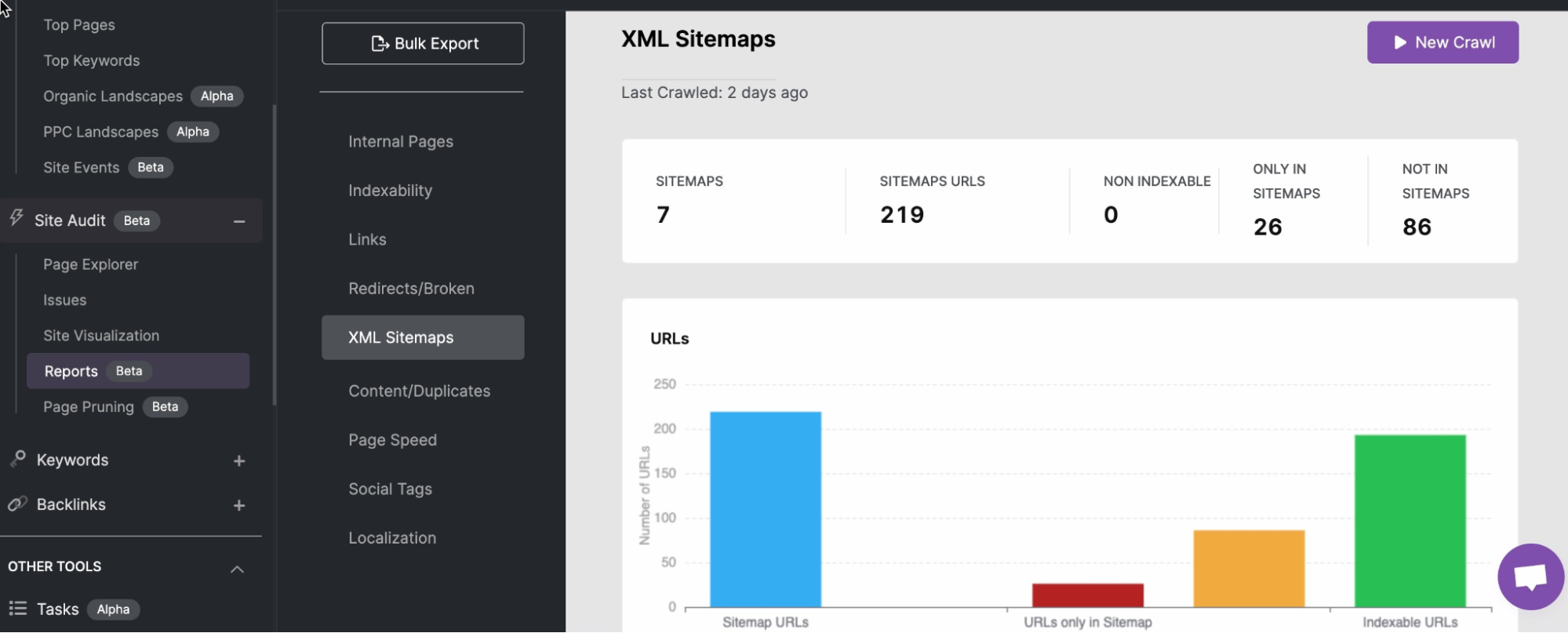 how to check your sitemap in searchatlas