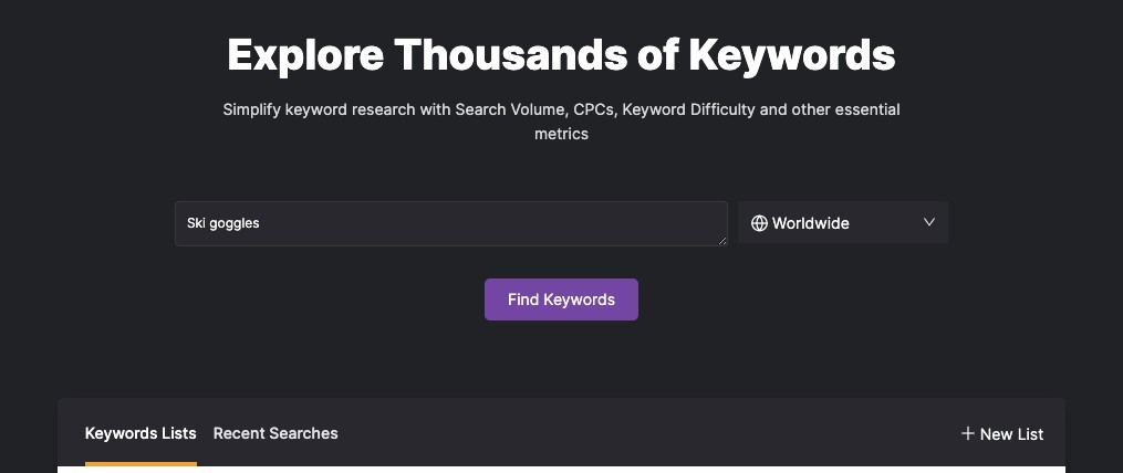 Screenshot from KW Explorer