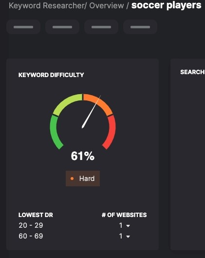 KW Difficulty scale screenshot frorm the search term soccer players