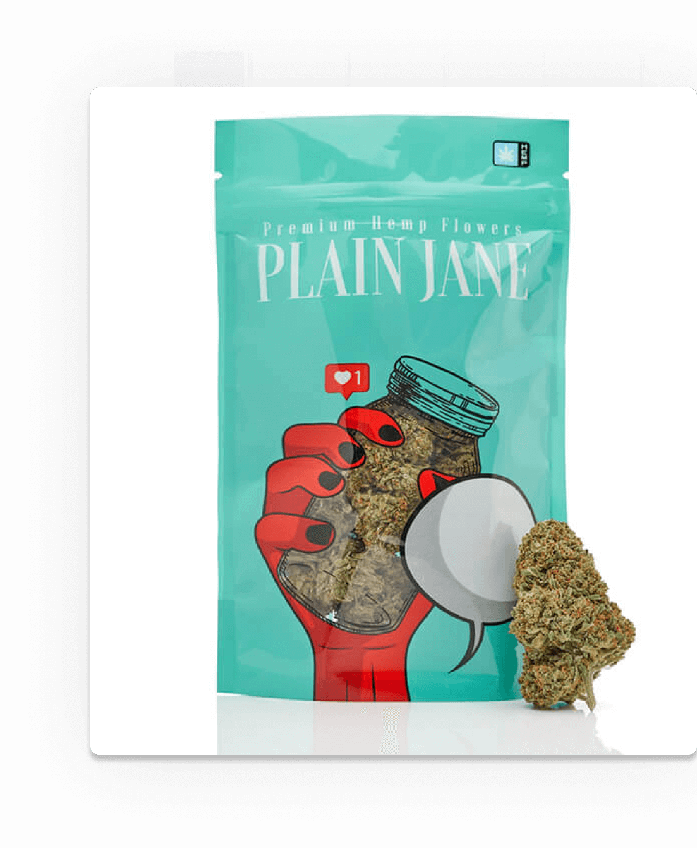 LinkGraph's client, e-commerce business Plain Jane's stock photo of Premium Hemp Flowers