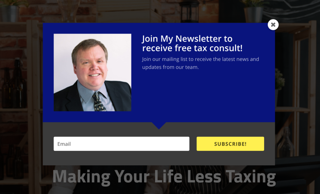 lead generation form on accountant website