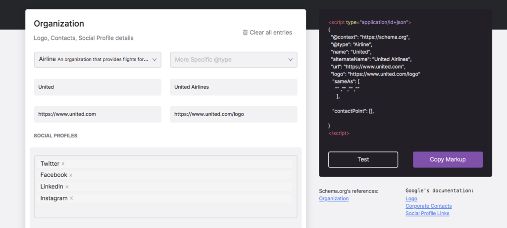 Schema generator tool from SearchAtlas