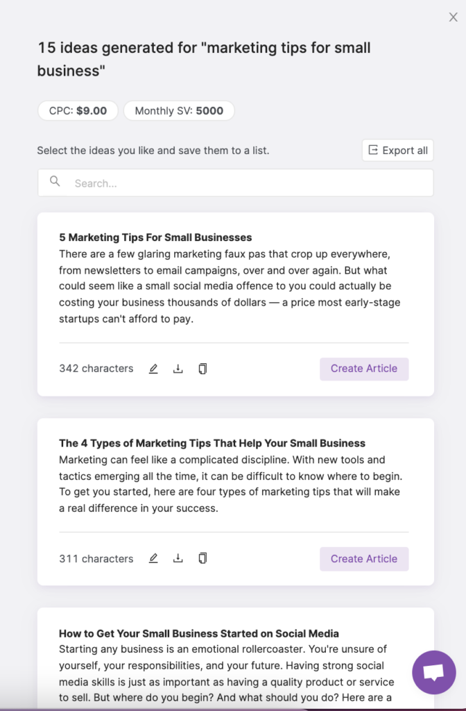 SEO Optimized Blog posts generated by the GPT-3 powered SearchAtlas SEO Content Assistant