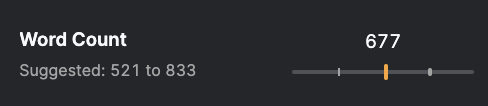 Word count suggestion from the SEO Content Assistant