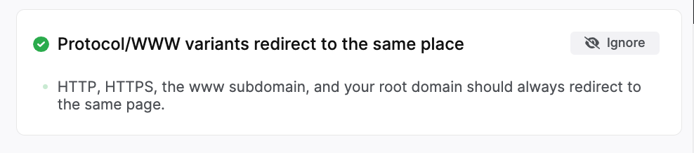 screenshot of compliant redirects message in searchatlas