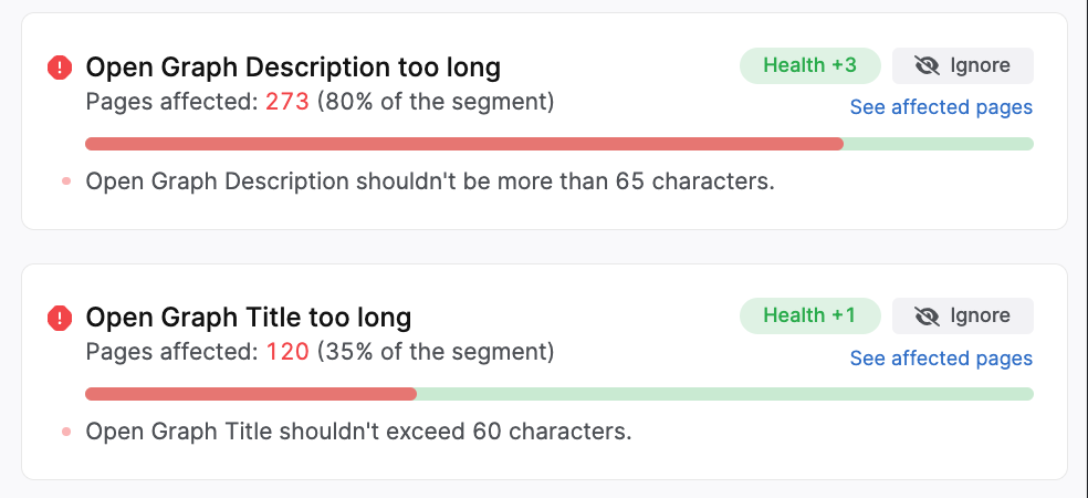 screenshot of an open graph character issue in SearchAtlas